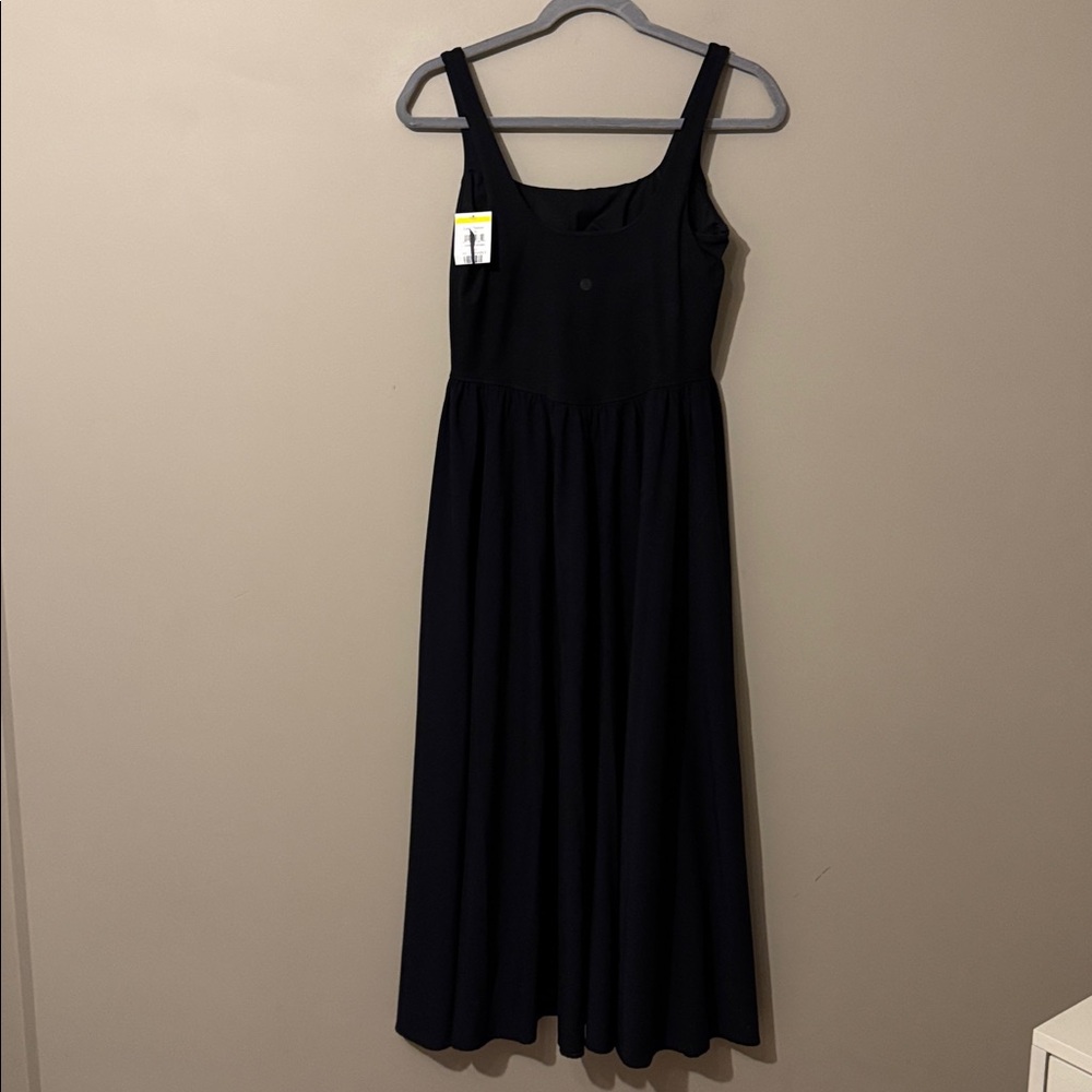 NWT- Zella Effortless Square Neck Midi Dress, Black, Small - Picture 11 of 12